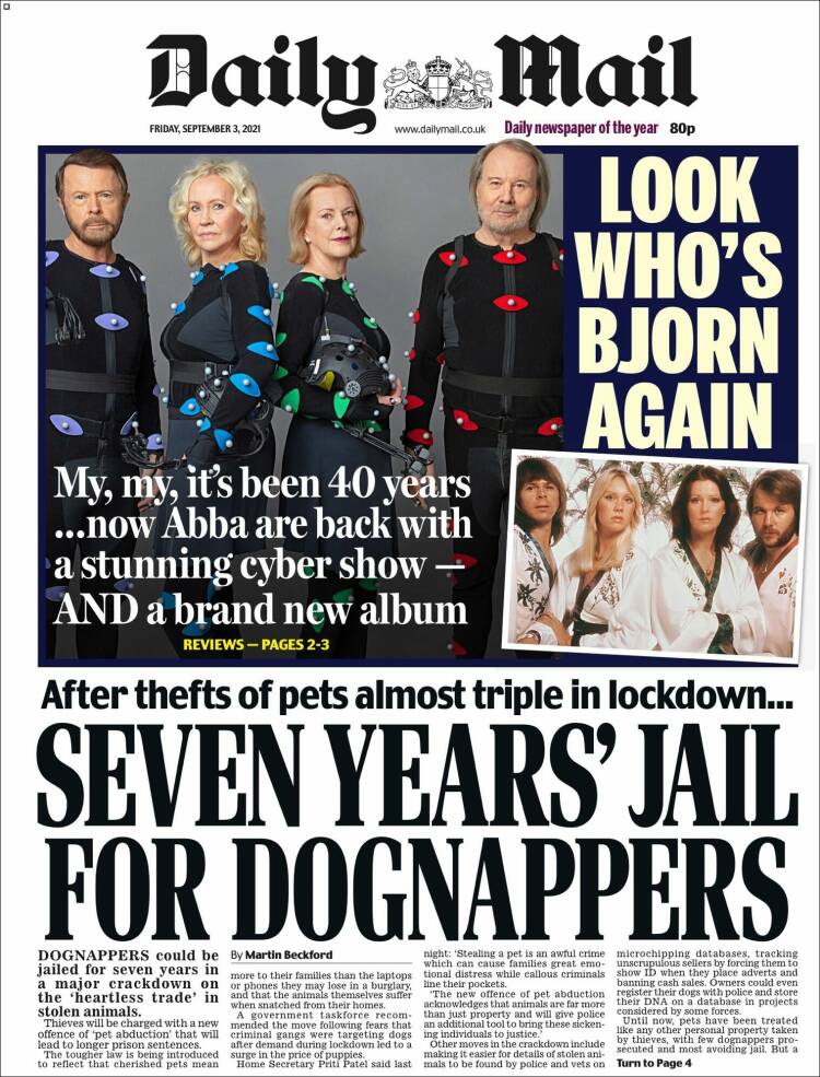 Portada de Daily Mail (Reino Unido)