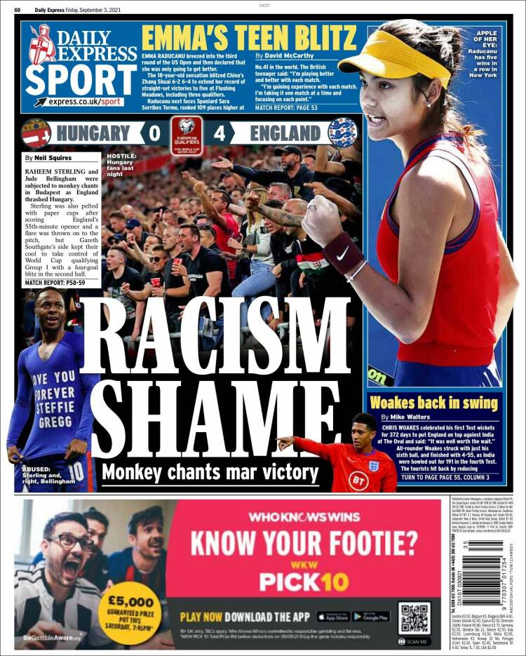 Portada de Express Sport (Reino Unido)