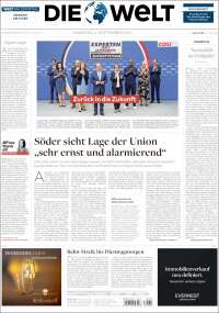 Portada de Die Welt (Alemania)