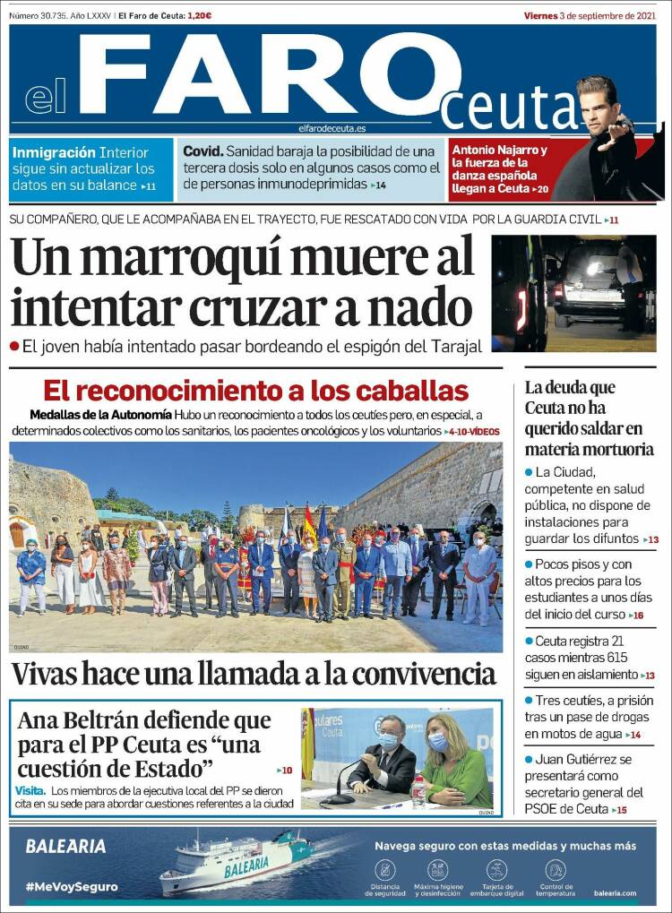 Portada de El Faro de Ceuta (Espa&ntilde;a)
