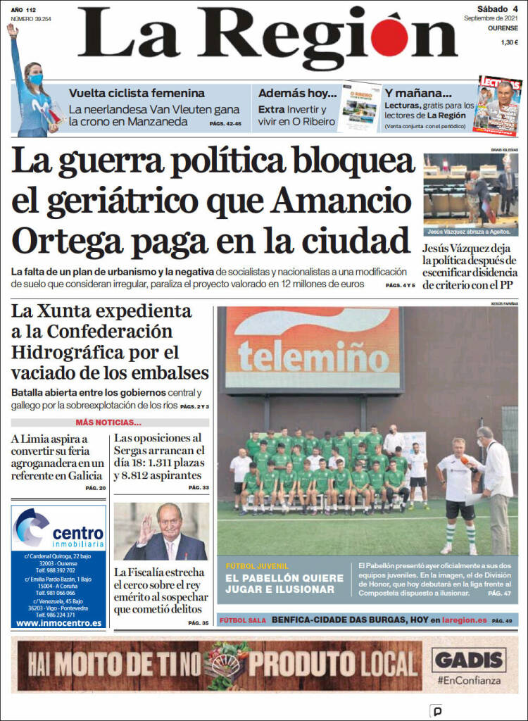 Portada de La Región de Ourense (Espa&ntilde;a)