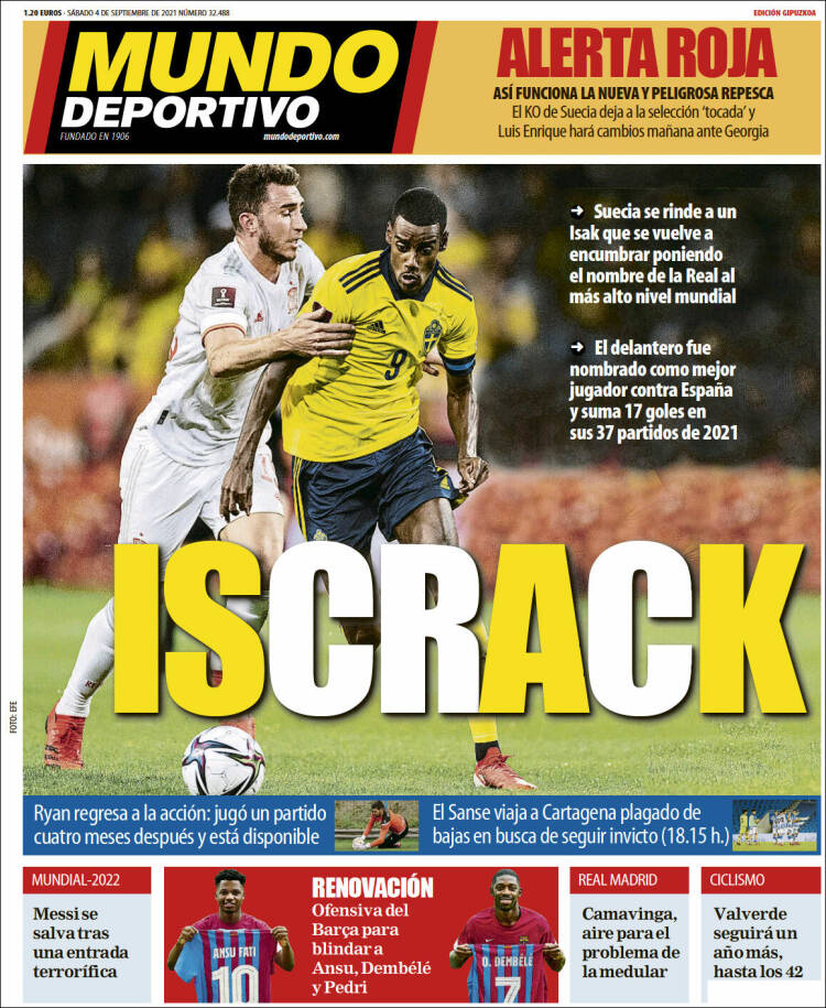 Portada de Mundo Deportivo Gipuzkoa (España)