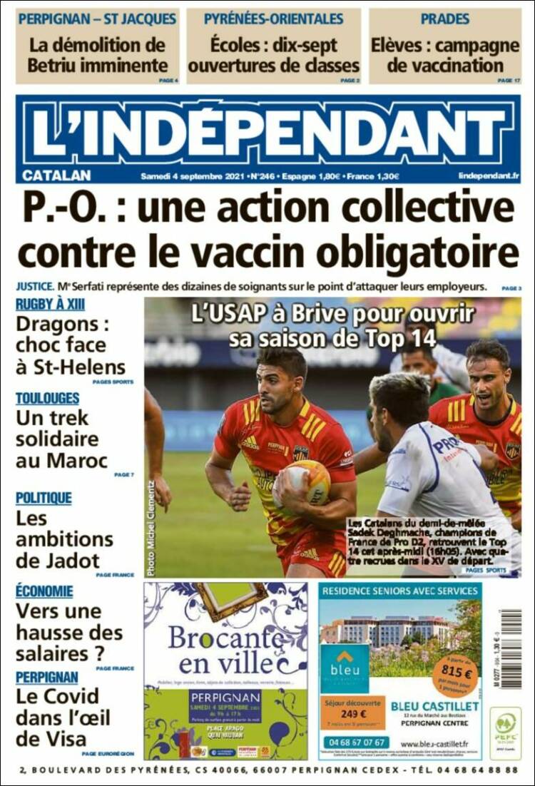 Portada de Le Indépendant (Francia)