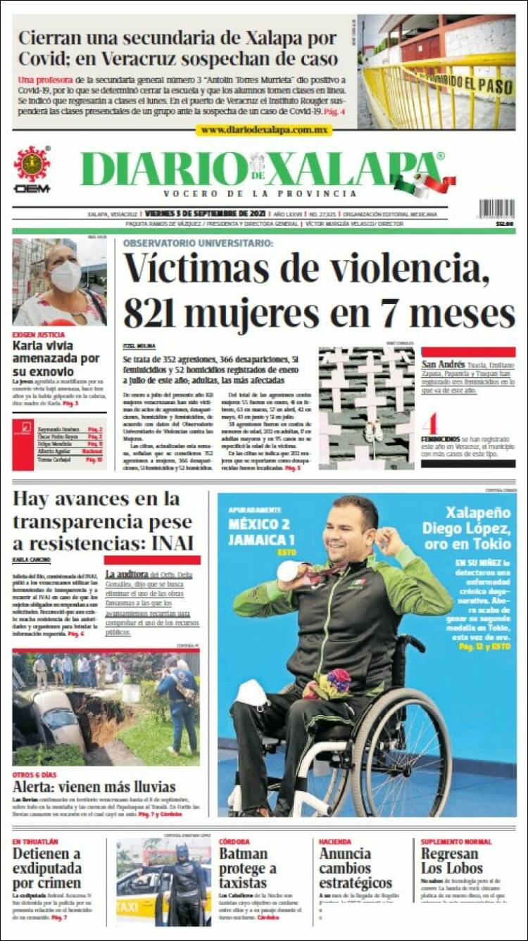 Portada de Diario de Xalapa (M&eacute;xico)