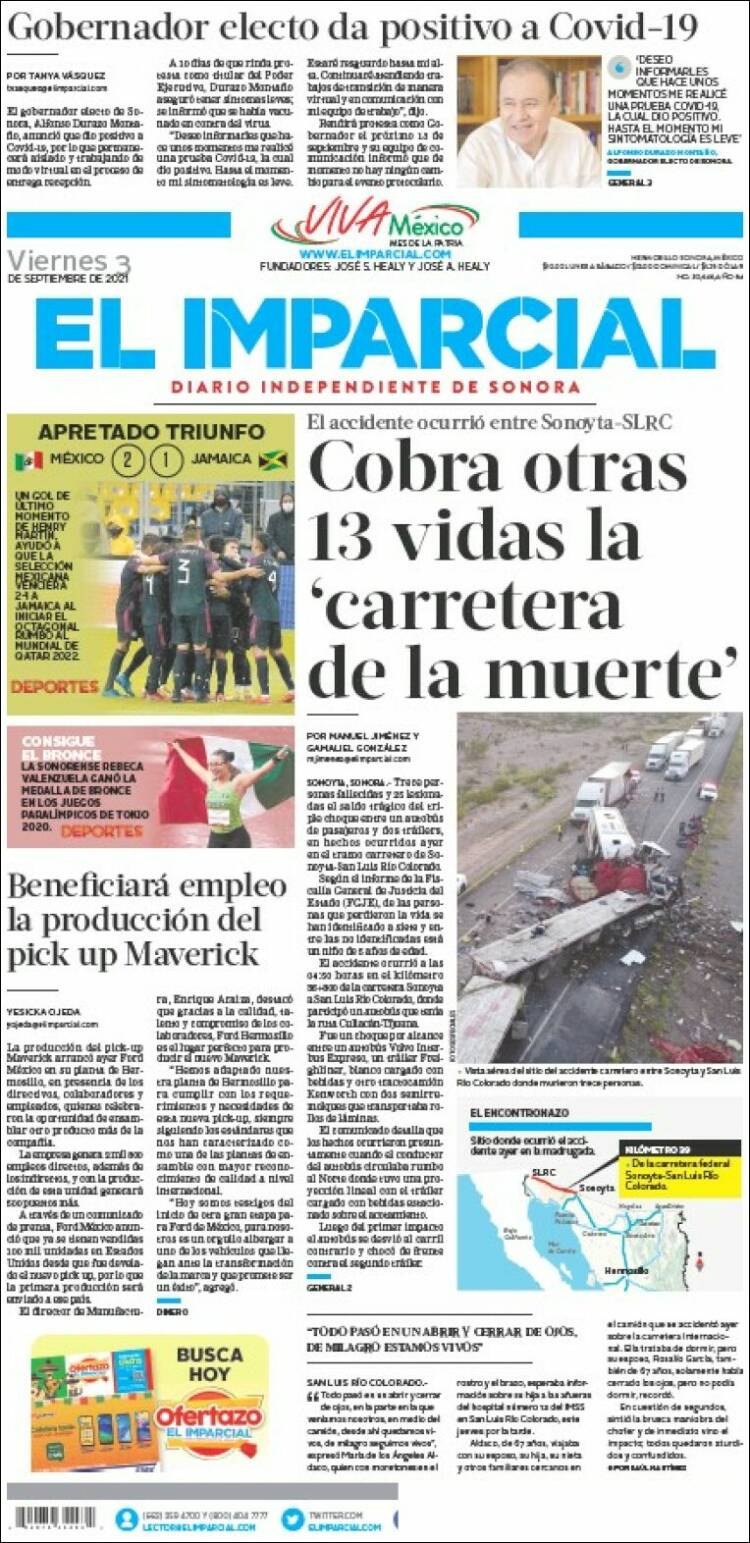 Portada de El Imparcial (M&eacute;xico)