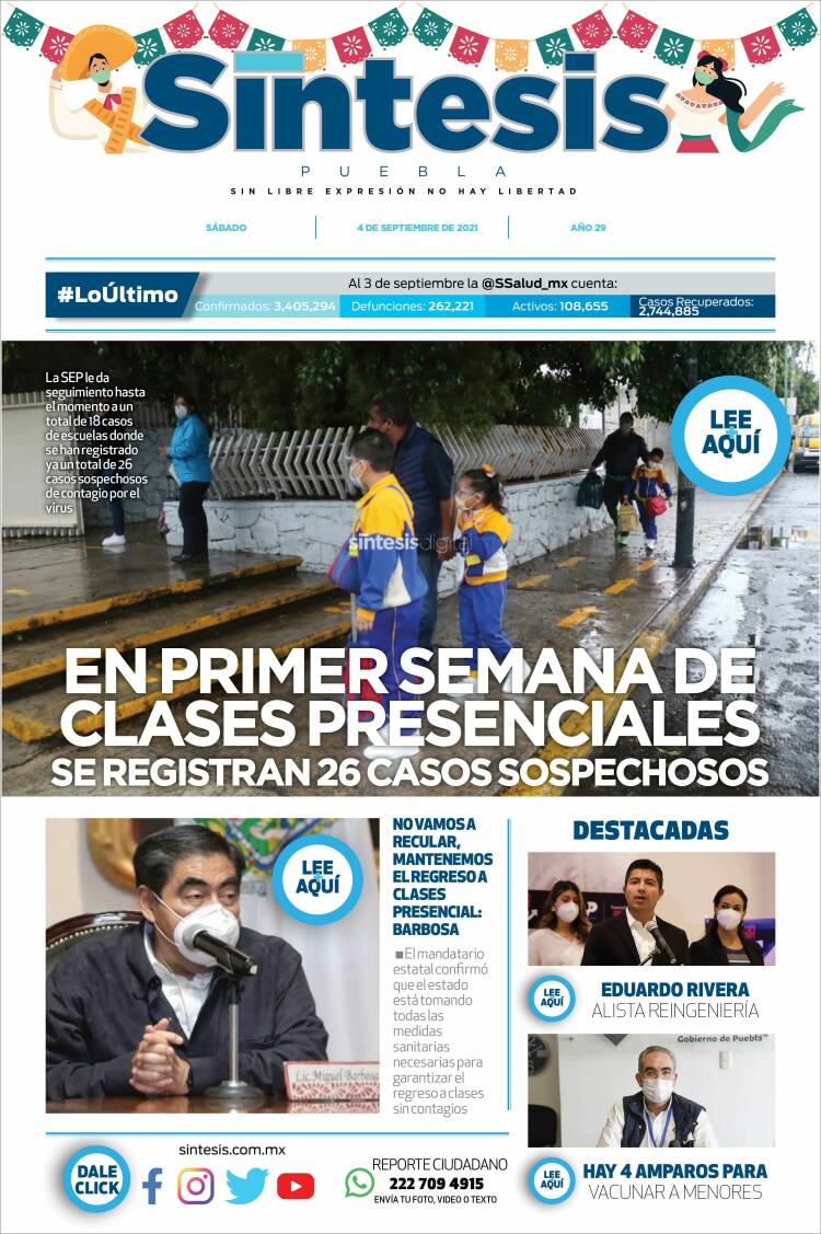 Portada de Síntesis - Puebla (M&eacute;xico)