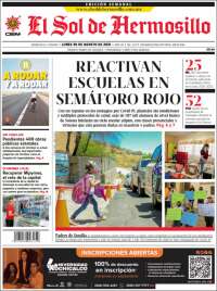 Portada de El Sol de Hermosillo (M&eacute;xico)