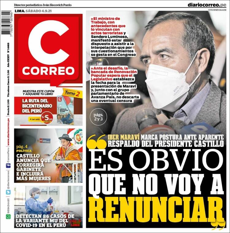 Portada de Diario Correo (Per&uacute;)
