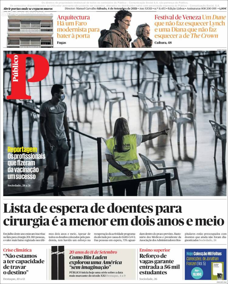 Portada de Público (Portugal)