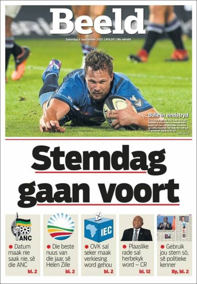 Portada de Beeld (Sud&aacute;frica)