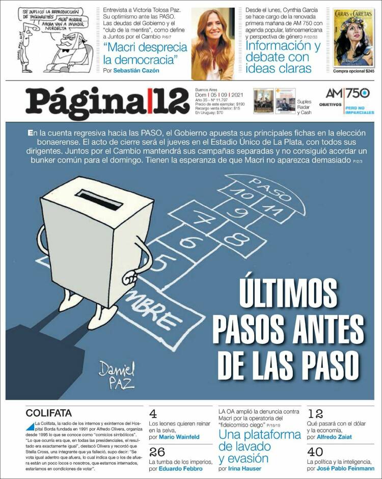 Portada de Página/12 (Argentina)