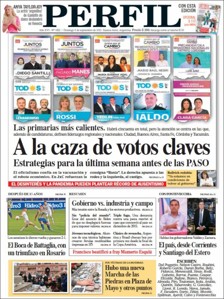 Portada de Diario Perfil (Argentina)