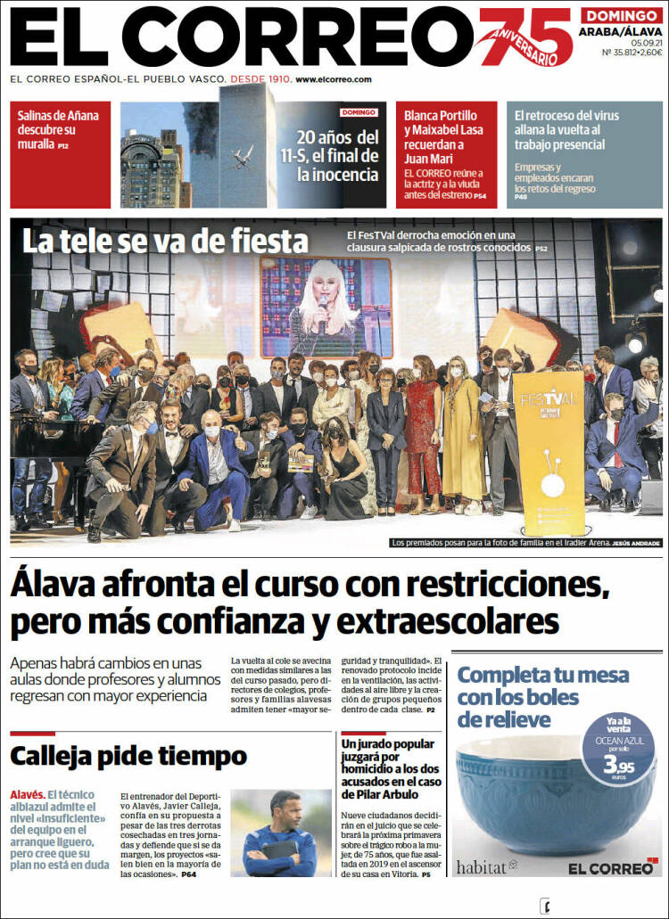 Portada de El Correo - Álava (España)