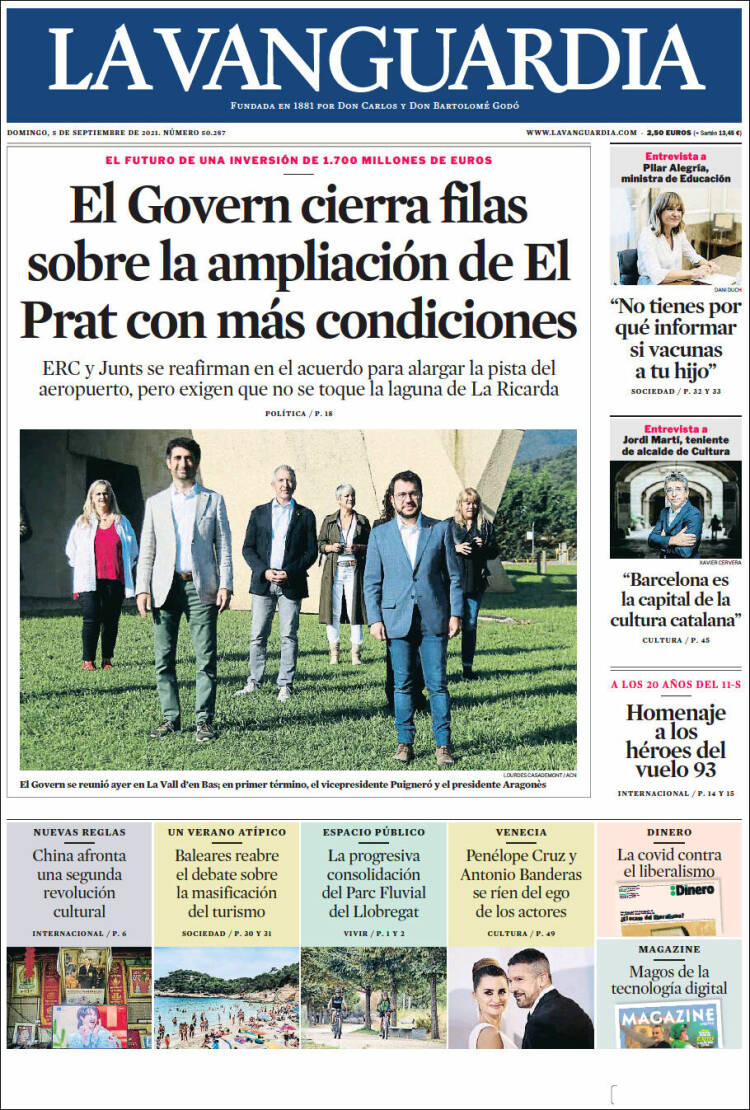 Portada de La Vanguardia (España)