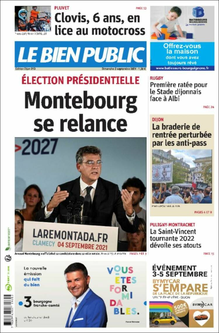 Portada de Le Bien Public (Francia)