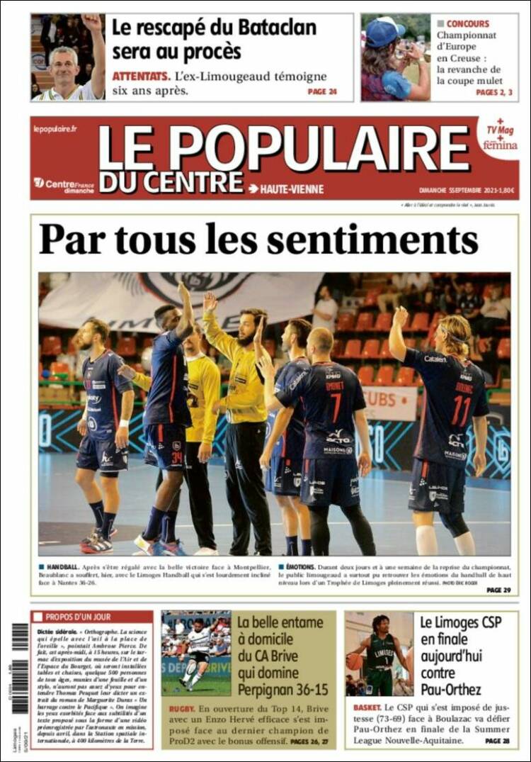 Portada de Le Populaire du Centre (Francia)