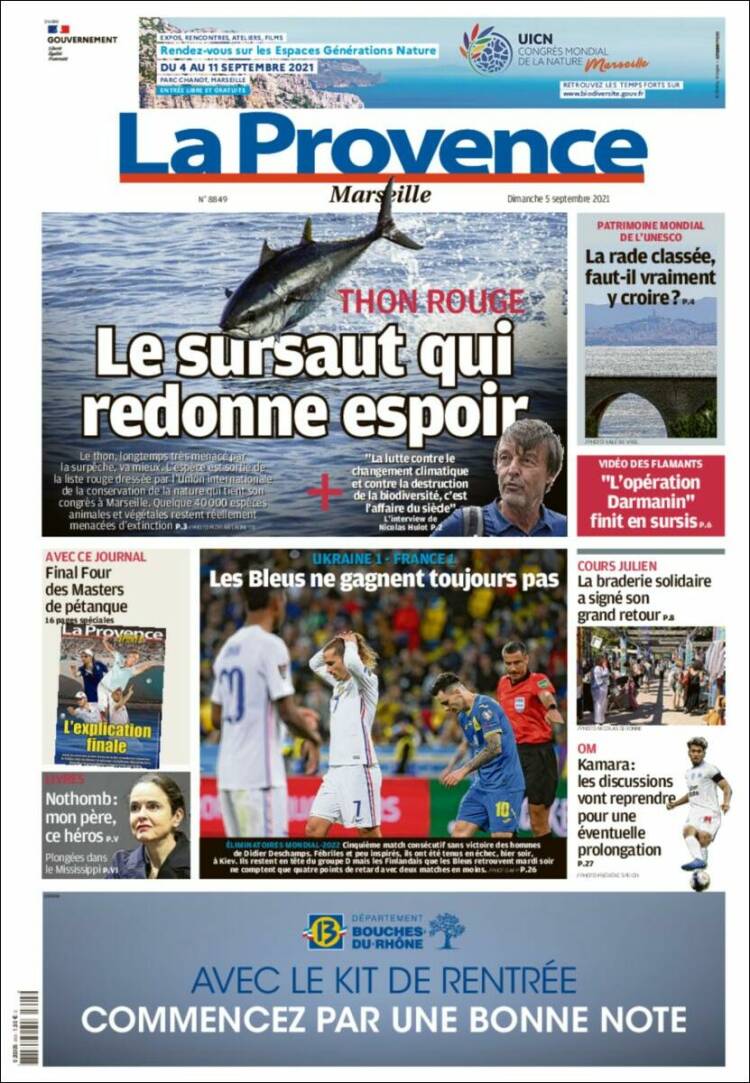 Portada de La Provence (Francia)