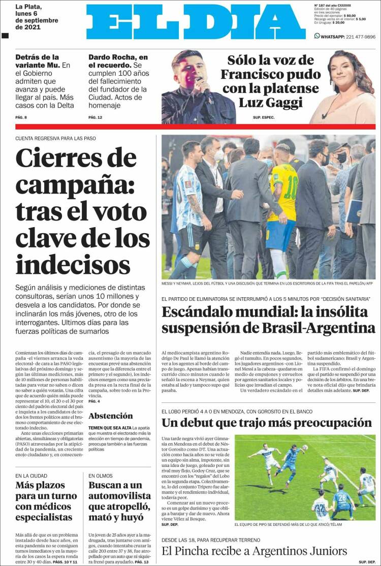 Portada de El Día de la Plata (Argentina)