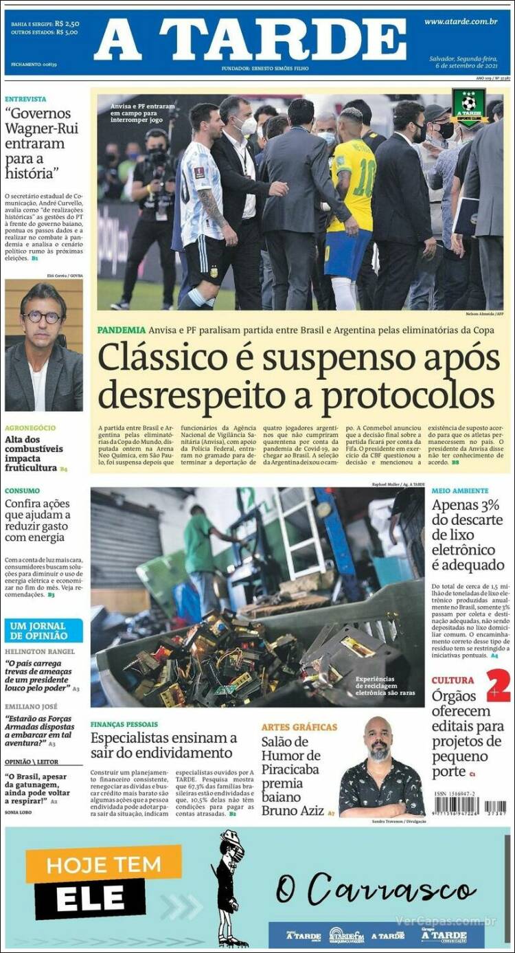 Portada de Diário A Tarde (Brasil)