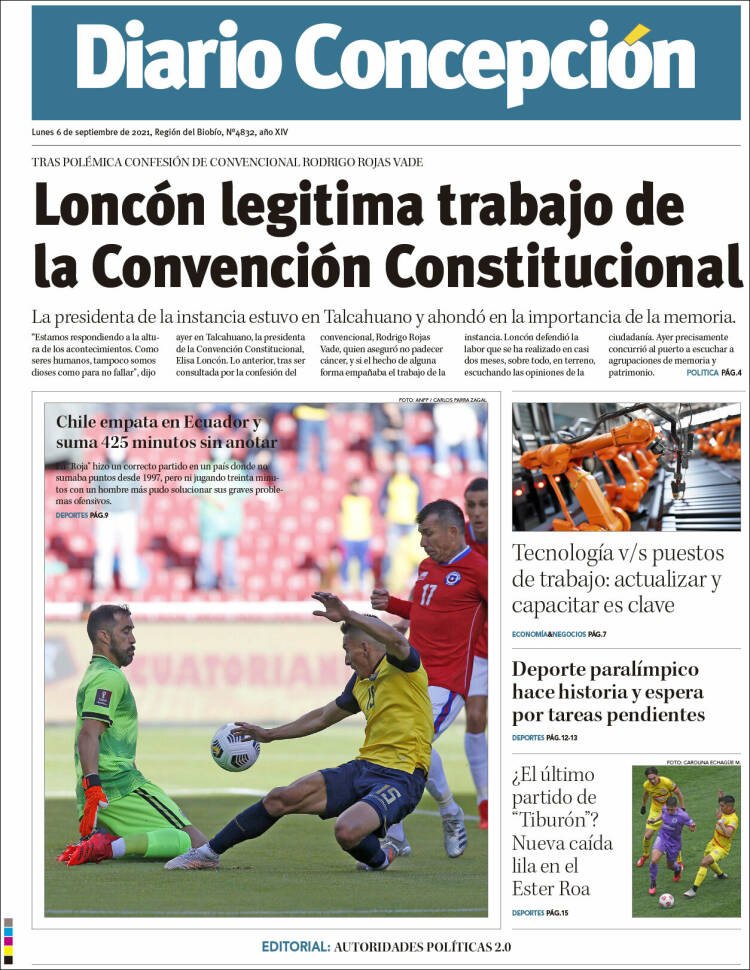Portada de Diario de Concepción (Chile)