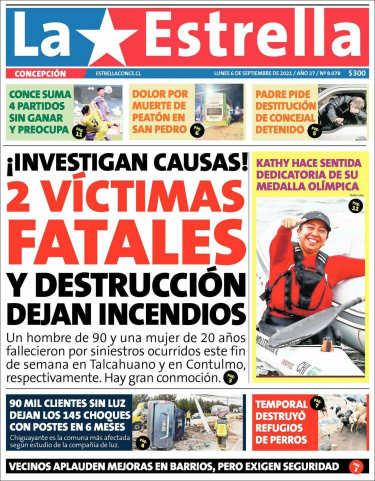 Portada de La Estrella de Concepción (Chile)