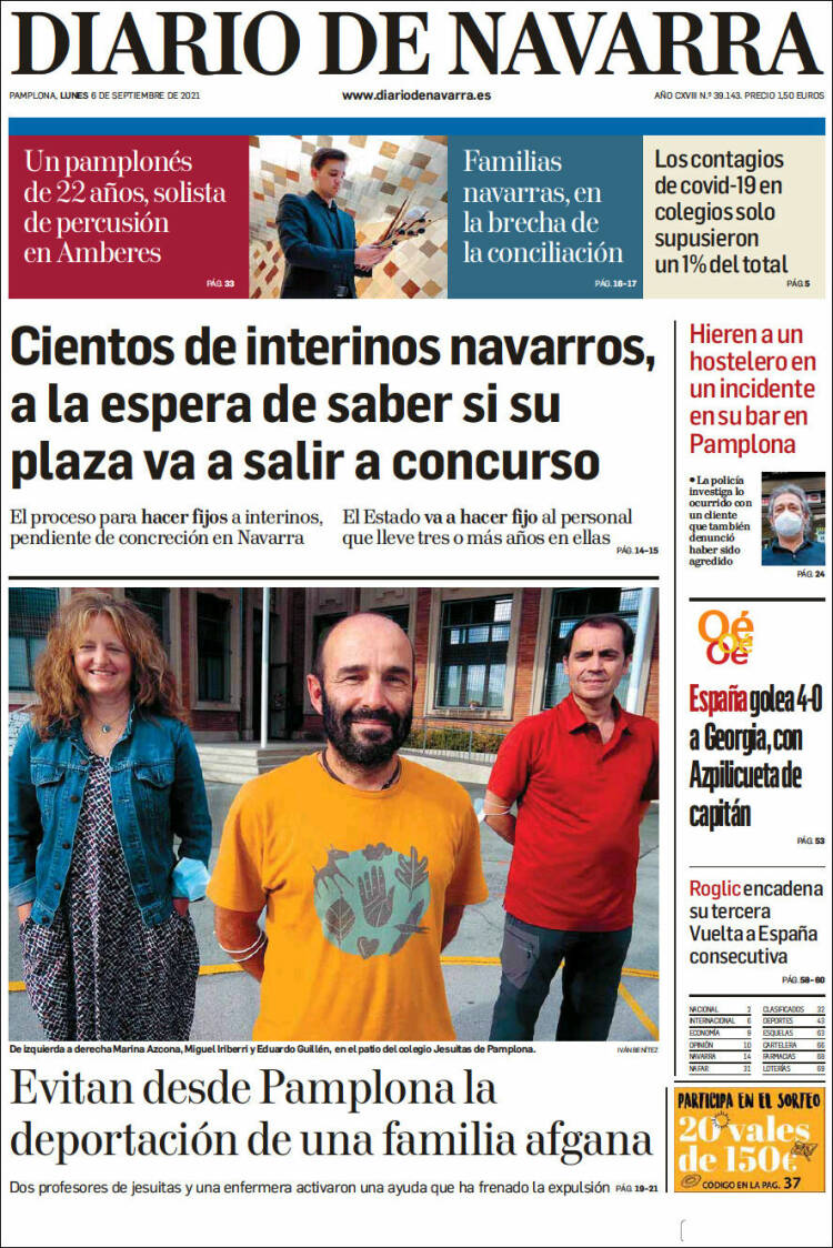 Portada de Diario de Navarra (España)