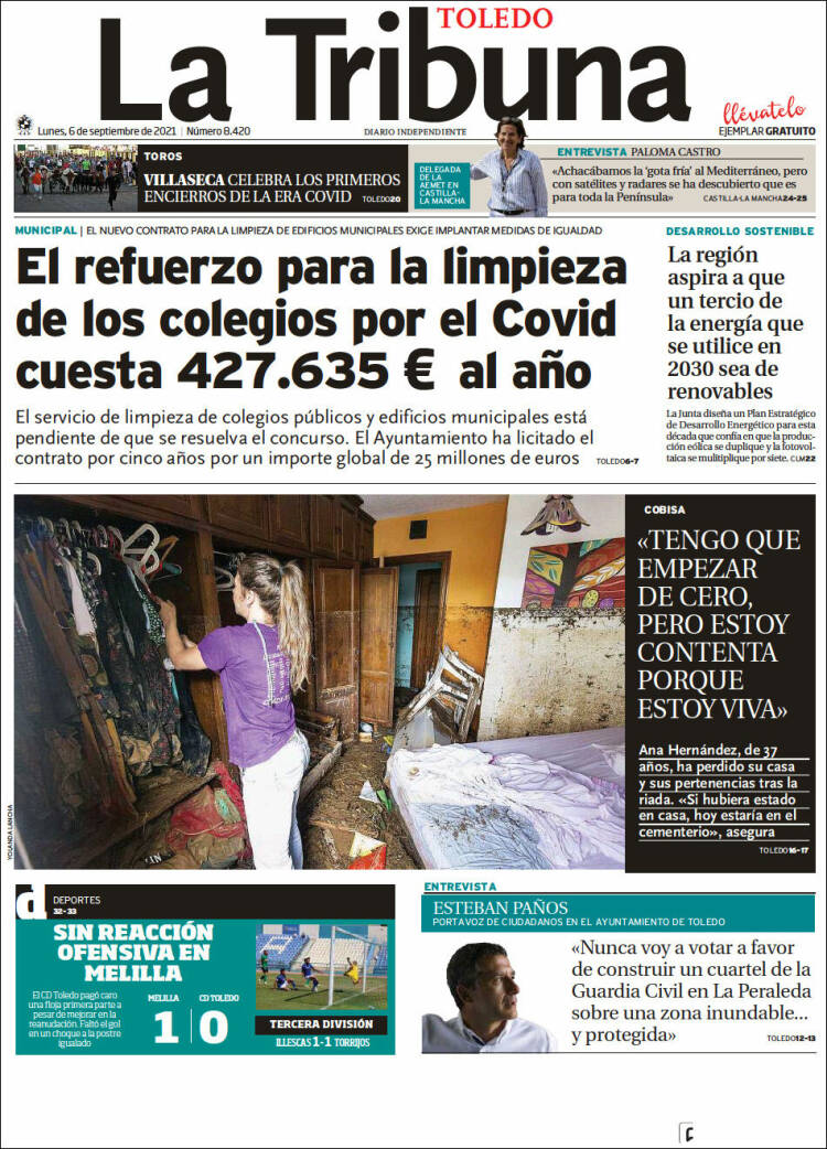 Portada de La Tribuna de Toledo (España)