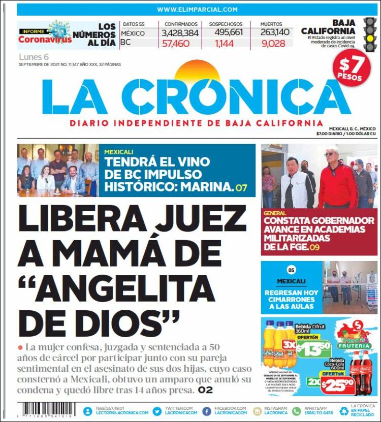 Portada de La Crónica de Baja California (México)