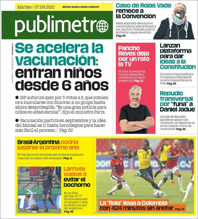 Portada de Publimetro (Chile)