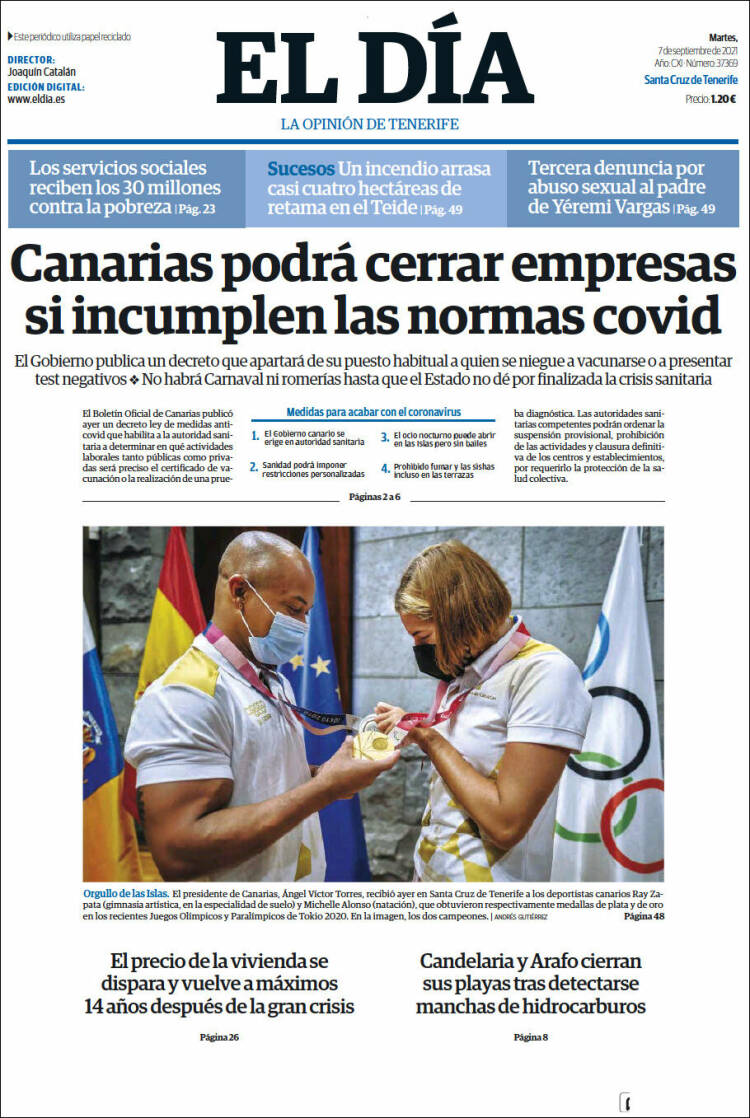 Portada de El Día (España)