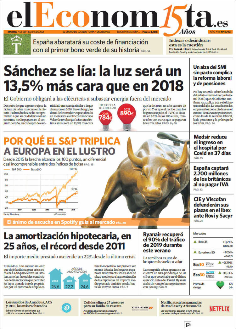 Portada de El Economista (Espa&ntilde;a)