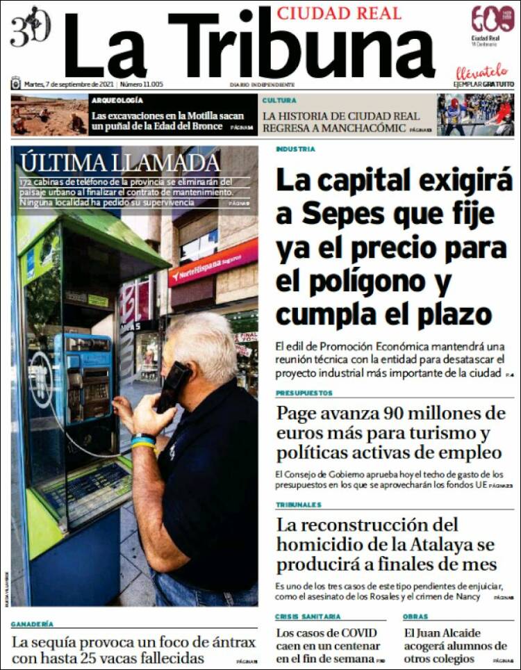 Portada de La Tribuna de Ciudad Real (España)