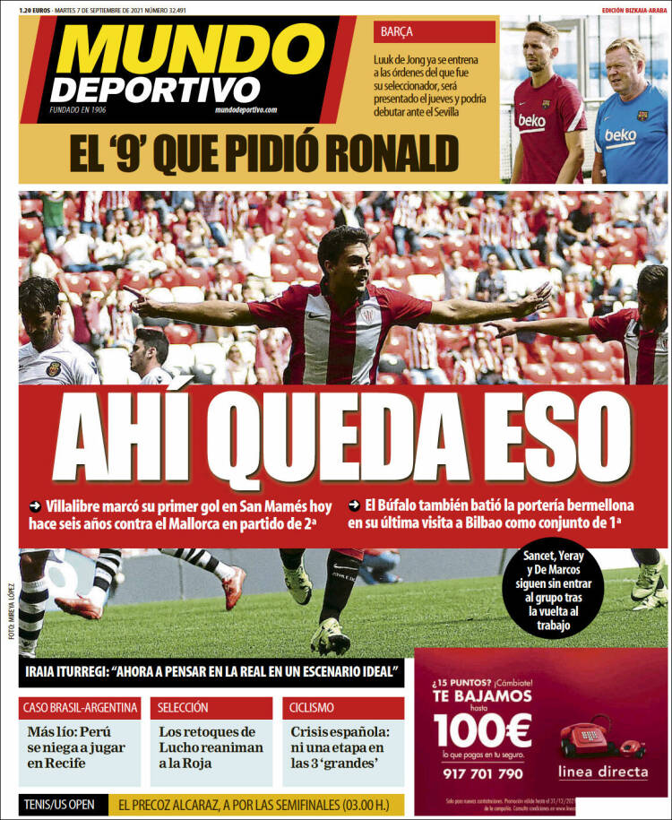 Portada de Mundo Deportivo Bizkaia (España)