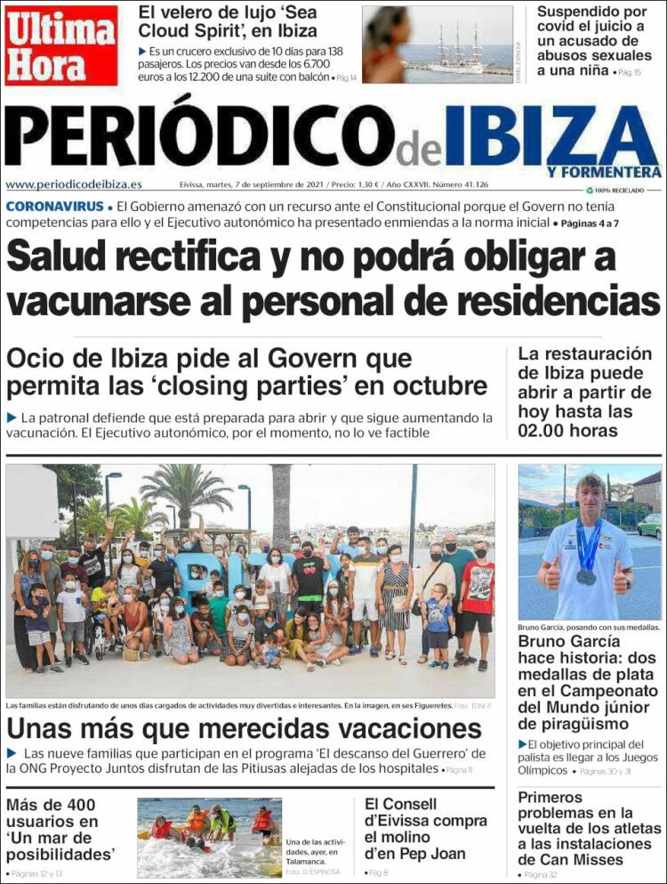 Portada de Periódico de Ibiza (España)