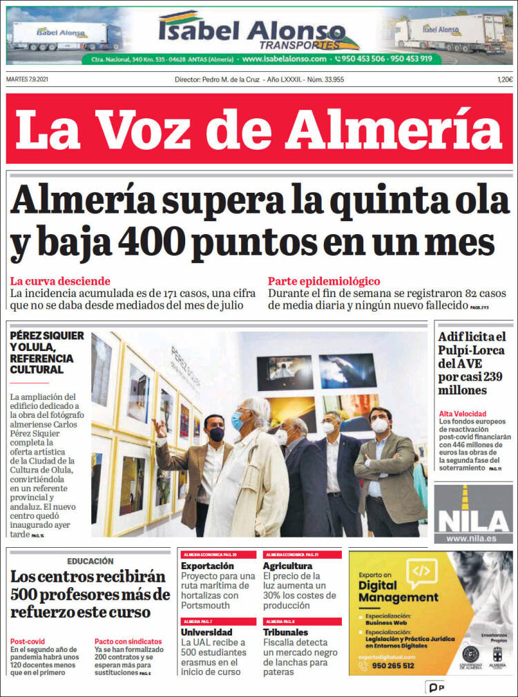 Portada de La Voz de Almería (España)