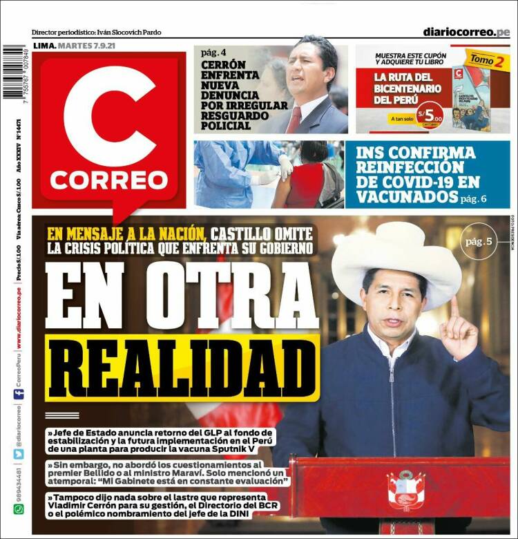 Portada de Diario Correo (Per&uacute;)