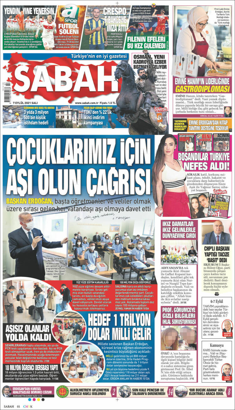 Portada de Sabah (Turqu&iacute;a)