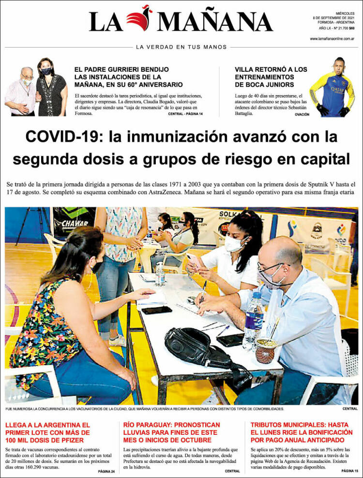 Portada de Diario La Mañana (Argentina)