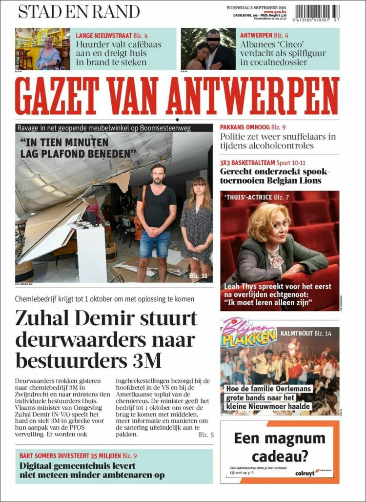 Portada de Gazet van Antwerpen (B&eacute;lgica)