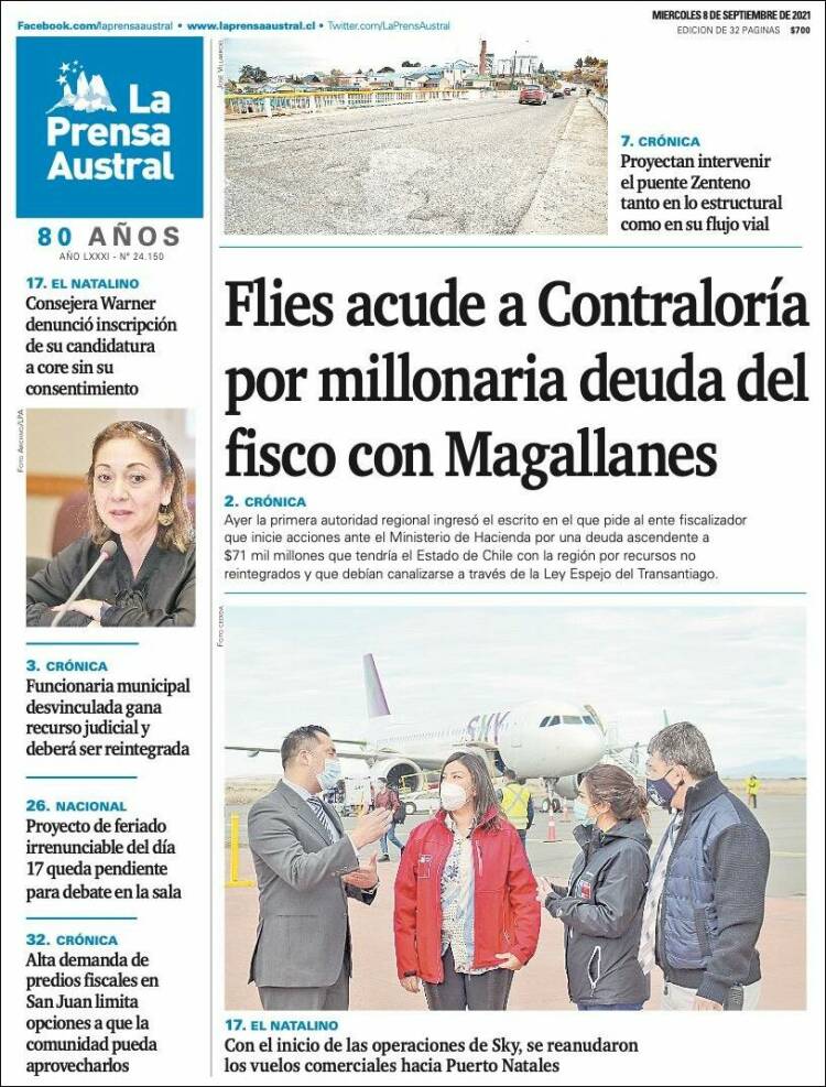 Portada de El Magallanes (Chile)