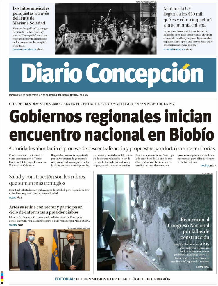 Portada de Diario de Concepción (Chile)