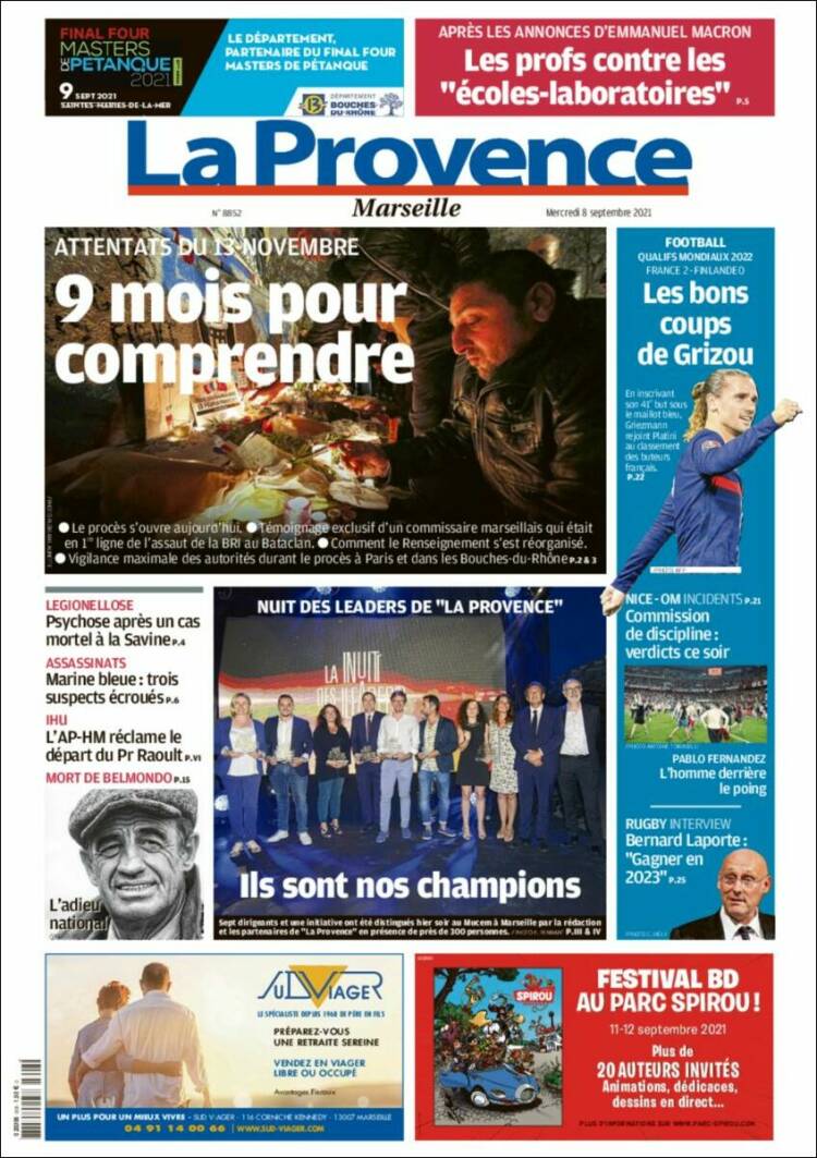 Portada de La Provence (Francia)