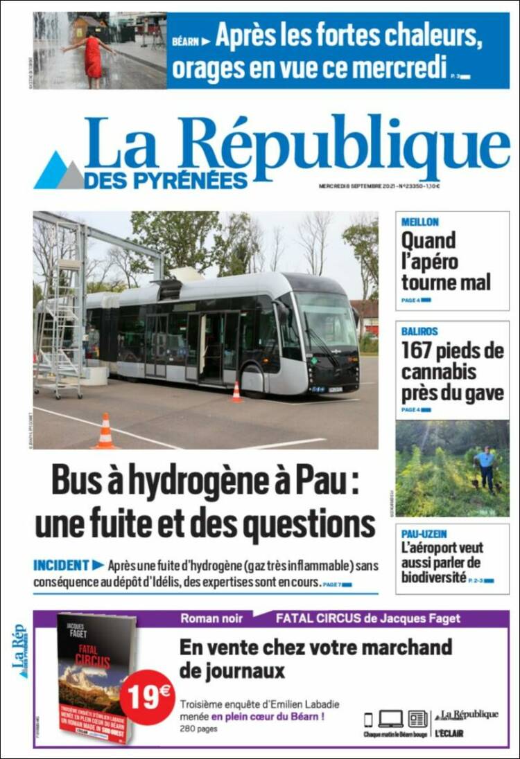 Portada de La République des Pyrénées (Francia)