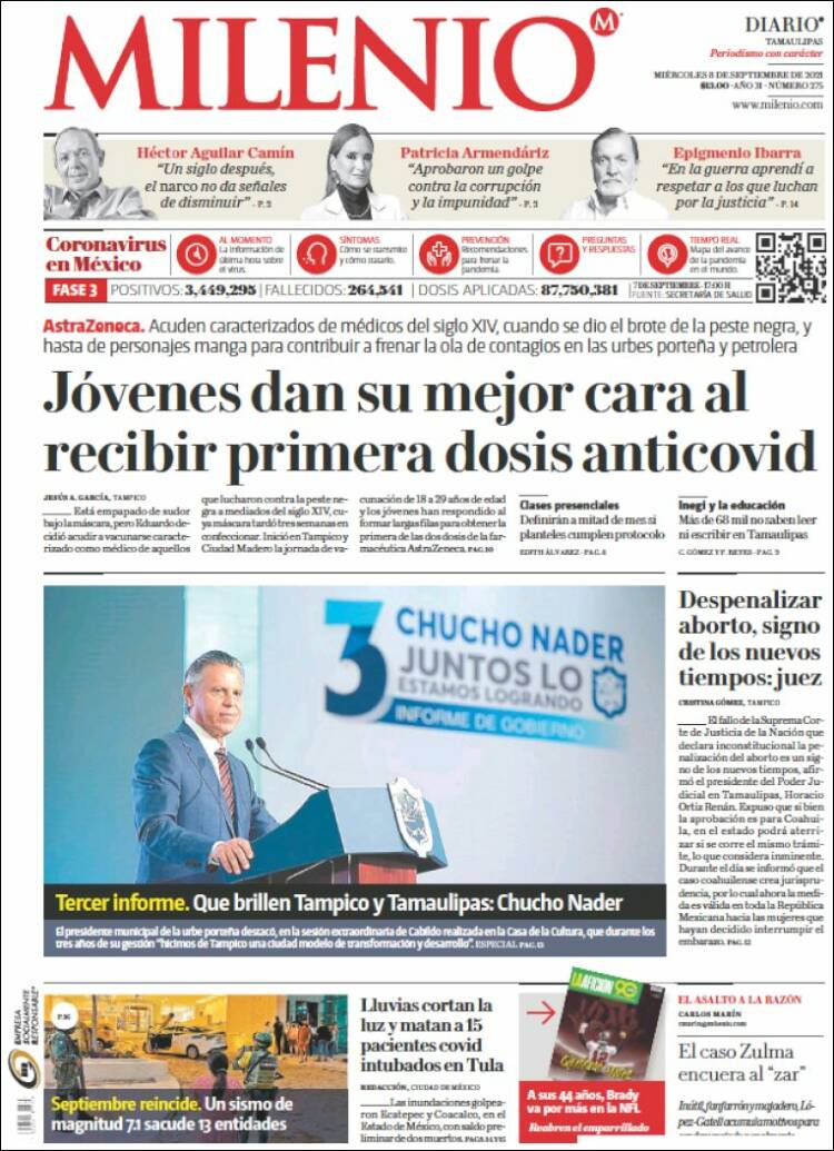 Portada de Milenio - Tamaulipas (M&eacute;xico)
