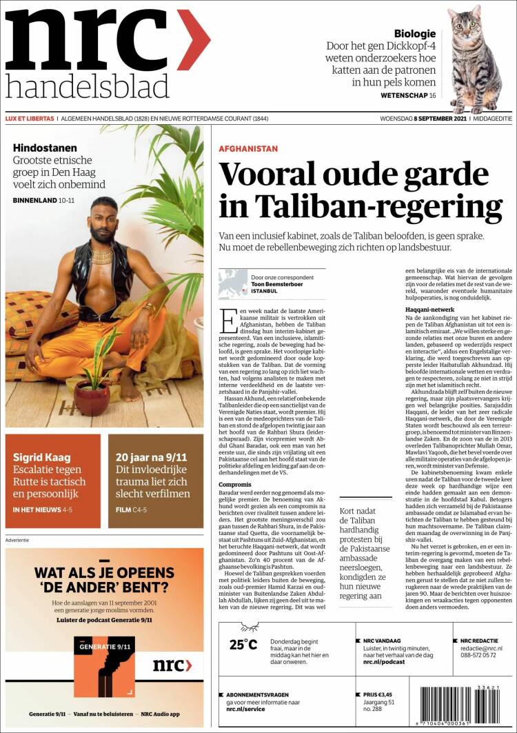 Portada de NRC Handelsblad (Pa&iacute;ses Bajos)