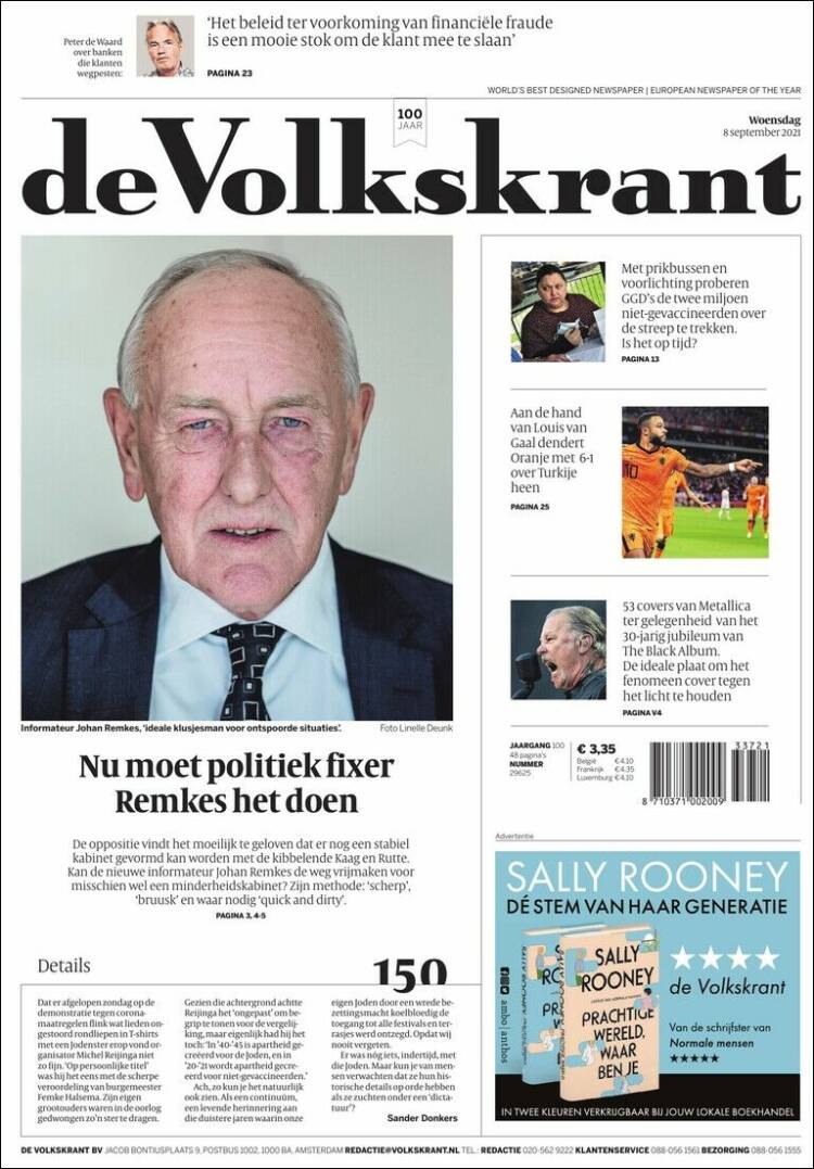 Portada de De Volkskrant (Pa&iacute;ses Bajos)