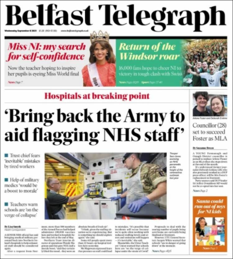 Portada de Belfast Telegraph (United Kingdom)