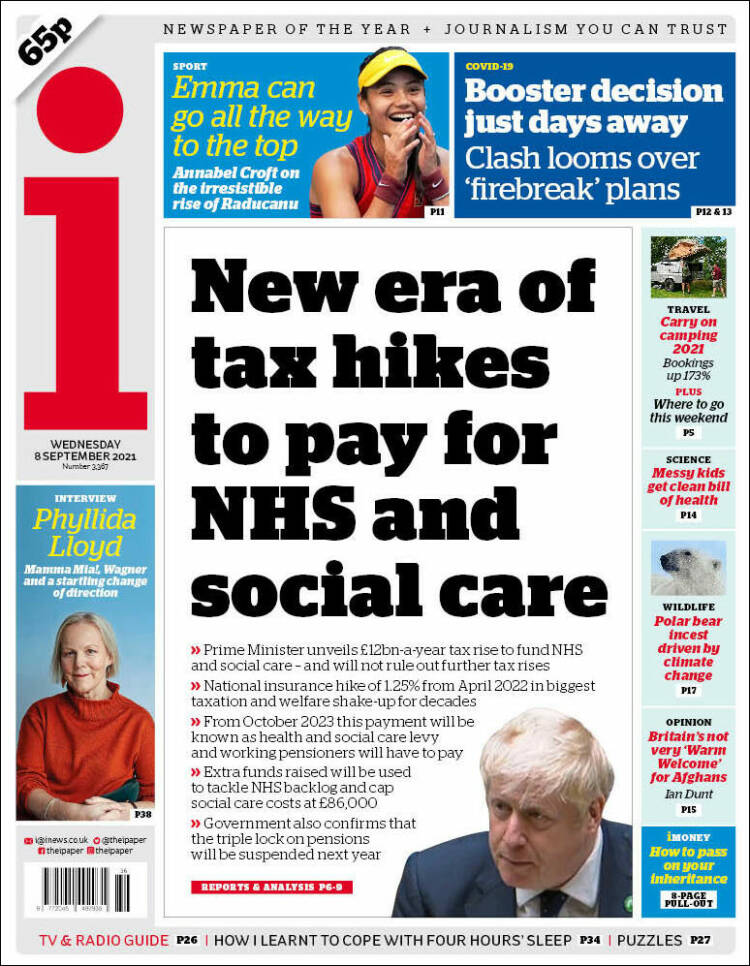 Portada de The i (United Kingdom)