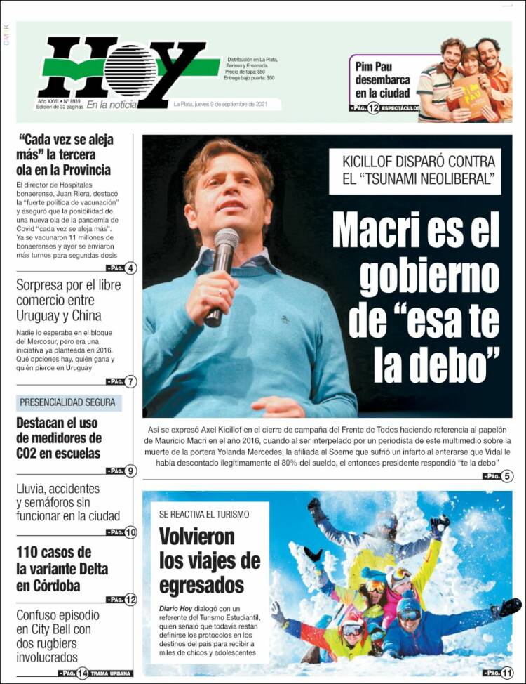 Portada de Diario Hoy (Argentina)