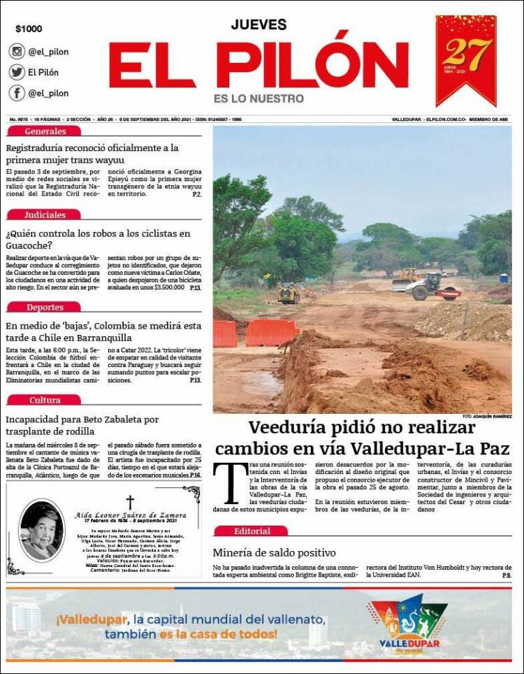 Portada de El Pilón (Colombia)